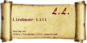 Lindauer Lili névjegykártya